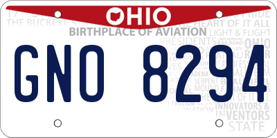 OH license plate GNO8294
