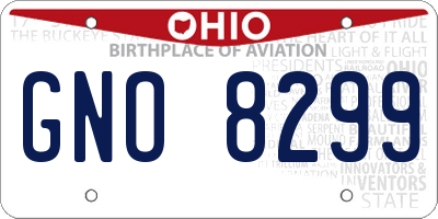 OH license plate GNO8299