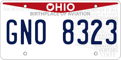 OH license plate GNO8323