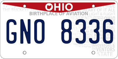 OH license plate GNO8336