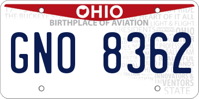 OH license plate GNO8362