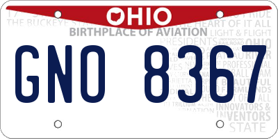 OH license plate GNO8367