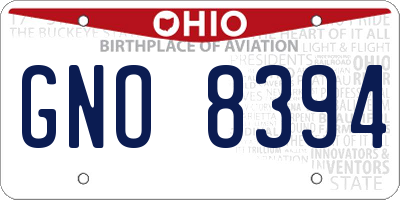 OH license plate GNO8394