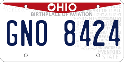 OH license plate GNO8424