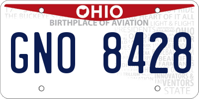 OH license plate GNO8428