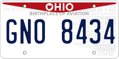 OH license plate GNO8434