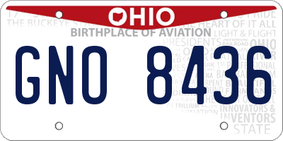 OH license plate GNO8436
