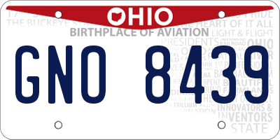 OH license plate GNO8439