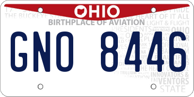 OH license plate GNO8446
