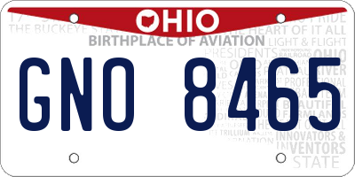 OH license plate GNO8465