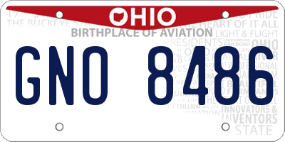 OH license plate GNO8486