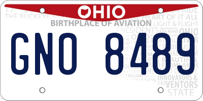 OH license plate GNO8489