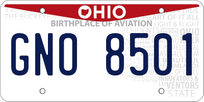 OH license plate GNO8501