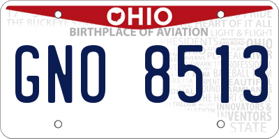 OH license plate GNO8513