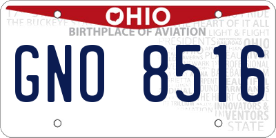 OH license plate GNO8516
