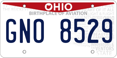 OH license plate GNO8529