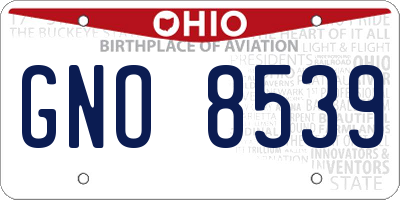 OH license plate GNO8539
