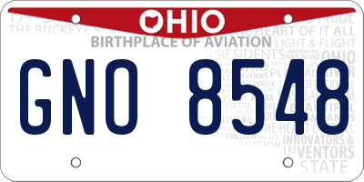 OH license plate GNO8548