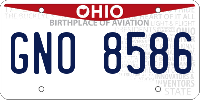 OH license plate GNO8586