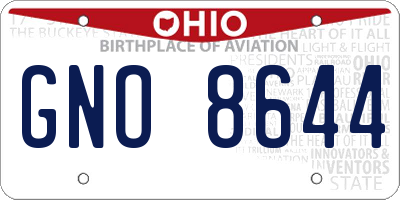OH license plate GNO8644