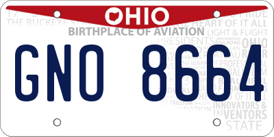 OH license plate GNO8664