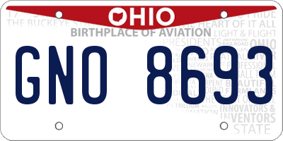 OH license plate GNO8693