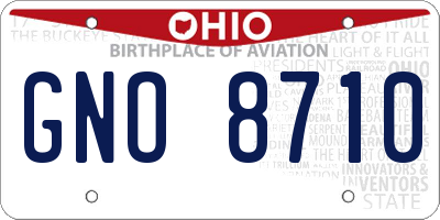 OH license plate GNO8710