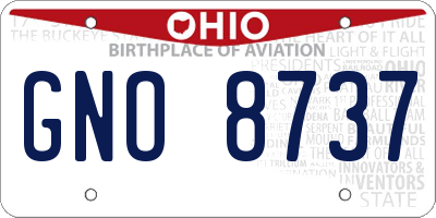 OH license plate GNO8737