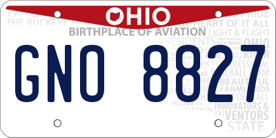 OH license plate GNO8827