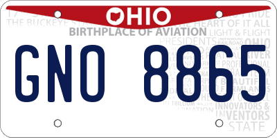 OH license plate GNO8865