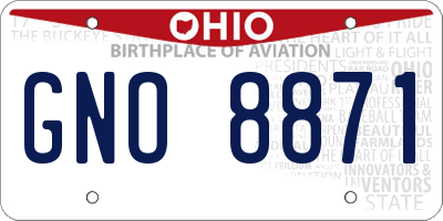 OH license plate GNO8871
