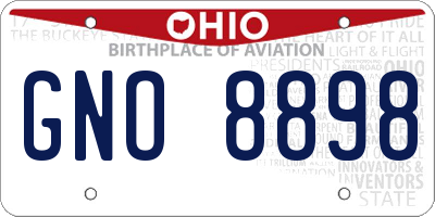 OH license plate GNO8898