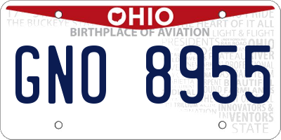 OH license plate GNO8955