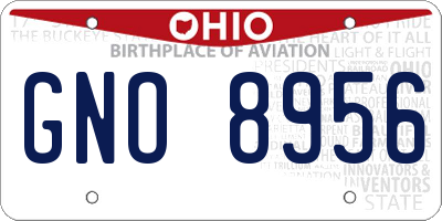 OH license plate GNO8956