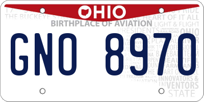 OH license plate GNO8970
