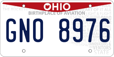 OH license plate GNO8976