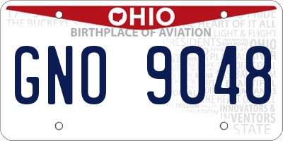 OH license plate GNO9048