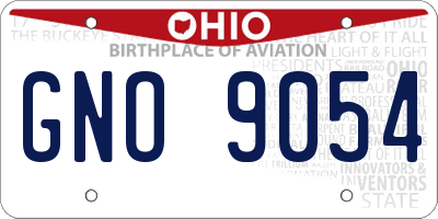 OH license plate GNO9054