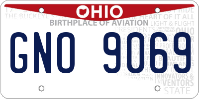 OH license plate GNO9069