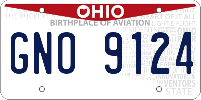 OH license plate GNO9124