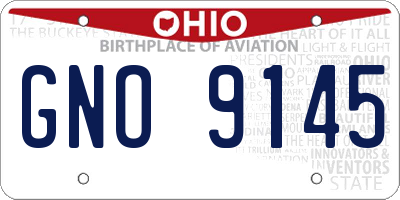 OH license plate GNO9145