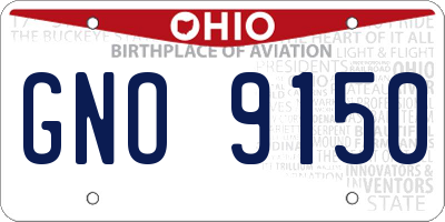 OH license plate GNO9150