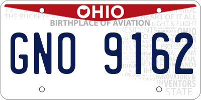 OH license plate GNO9162