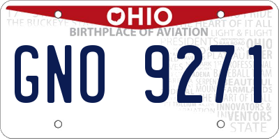 OH license plate GNO9271