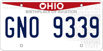 OH license plate GNO9339