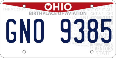 OH license plate GNO9385