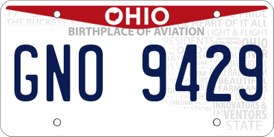 OH license plate GNO9429