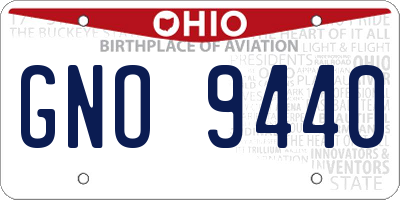 OH license plate GNO9440