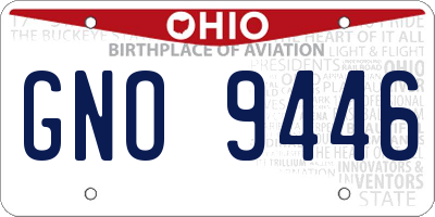 OH license plate GNO9446