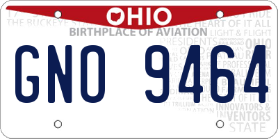 OH license plate GNO9464